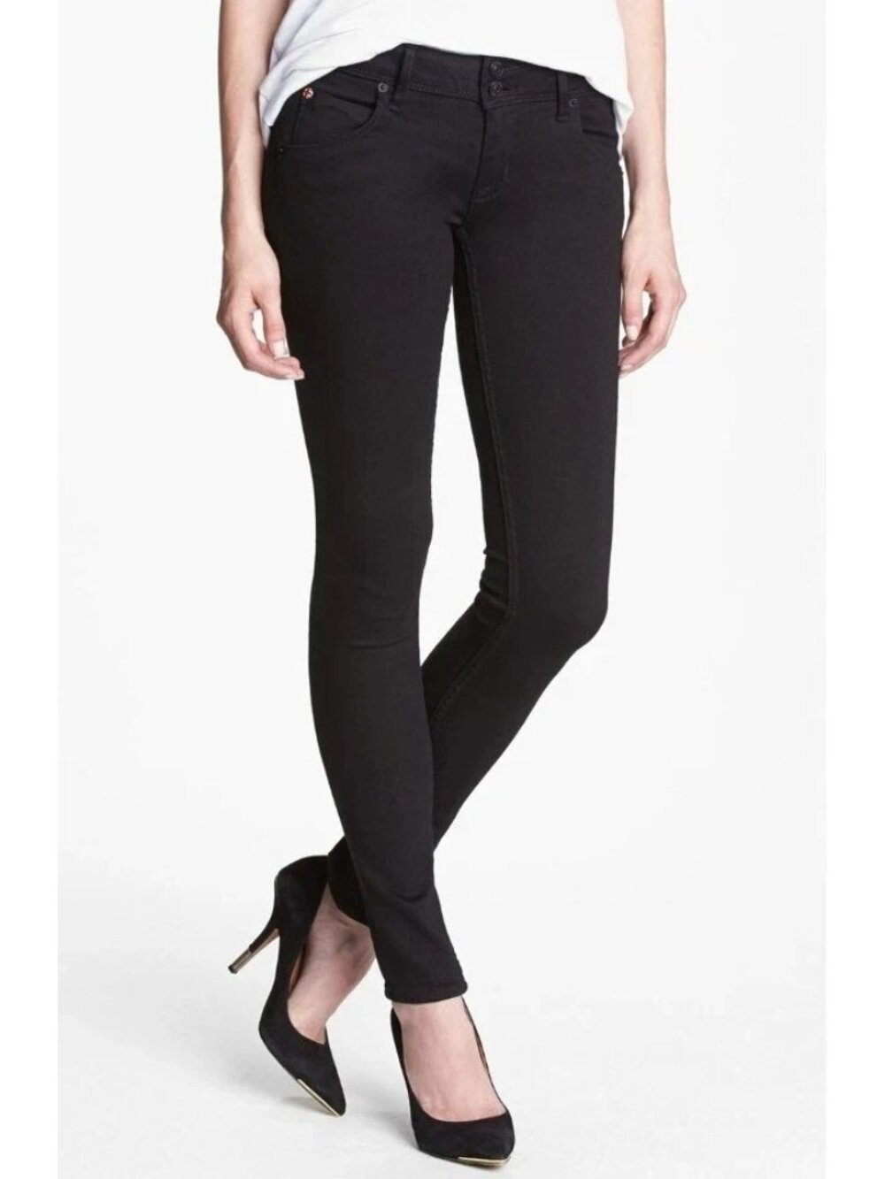 Women's HUDSON Black Collin Flap Pocket Skinny Jeans Sz 32
